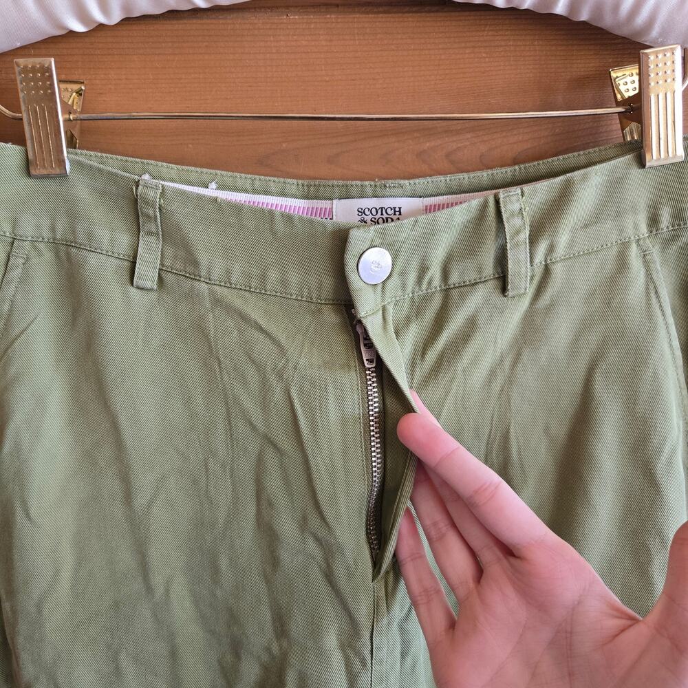 Scotch & Soda Lara Cargo Jogger Pant Trouser Green High Rise XS Boho Granola - Picture 6 of 7